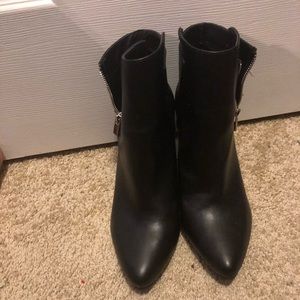 Black pointed toe ankle boot